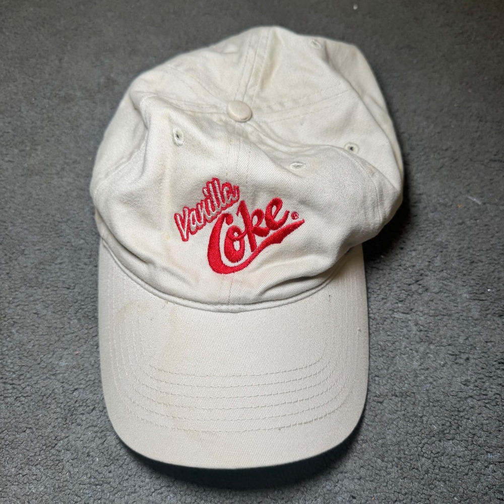 Vintage Vanilla Coke Pacific Headwear Embroidered Hat Cream Adjustable Cap